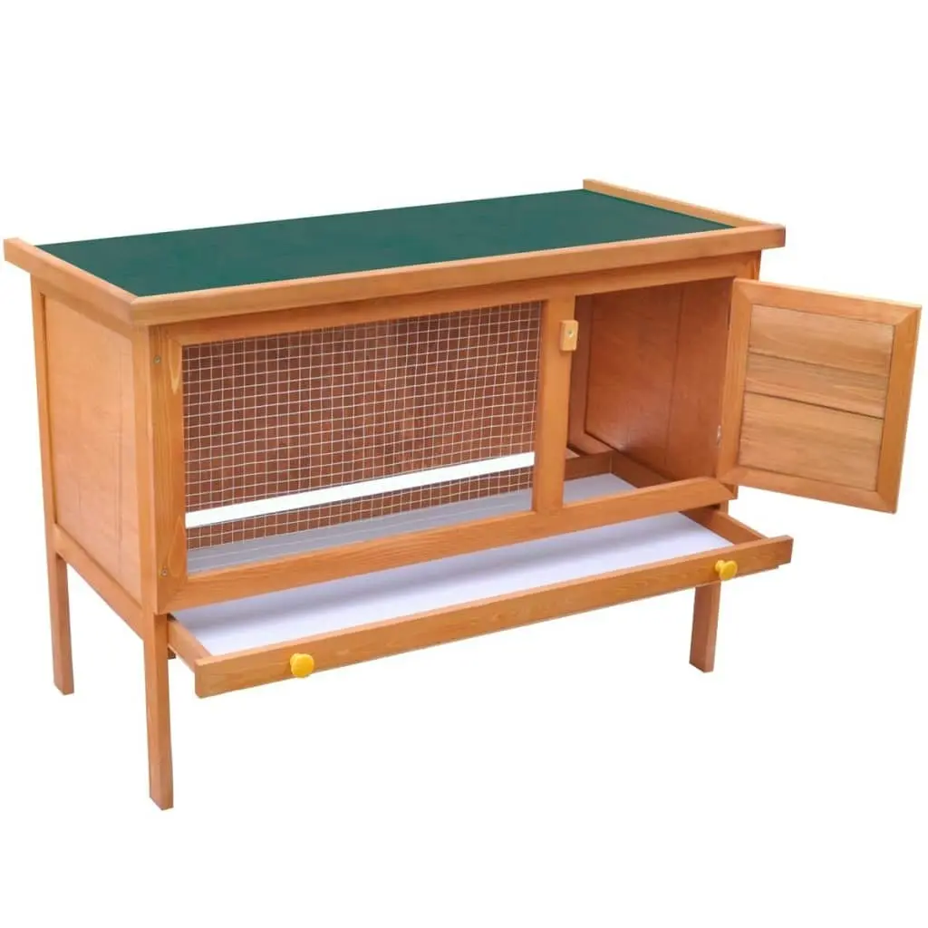 Outdoor Rabbit Hutch 1 Layer Wood 170157