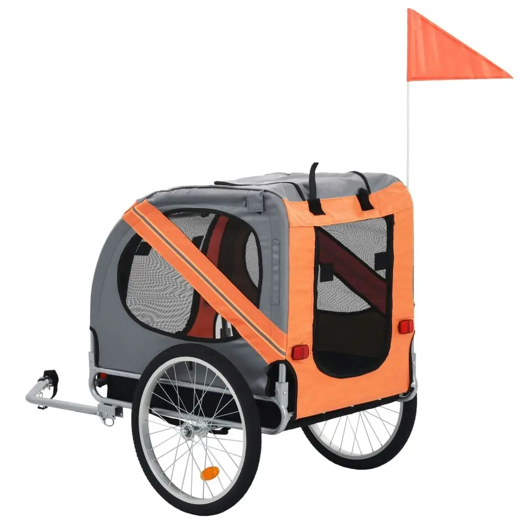 Pet Bike Trailer Orange and Grey 91764