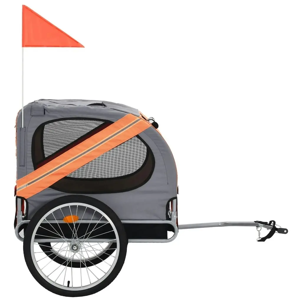 Pet Bike Trailer Orange and Grey 91764