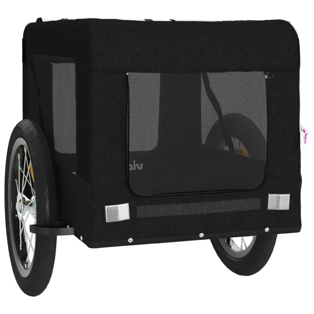 Pet Bike Trailer Black Oxford Fabric&Iron 93919