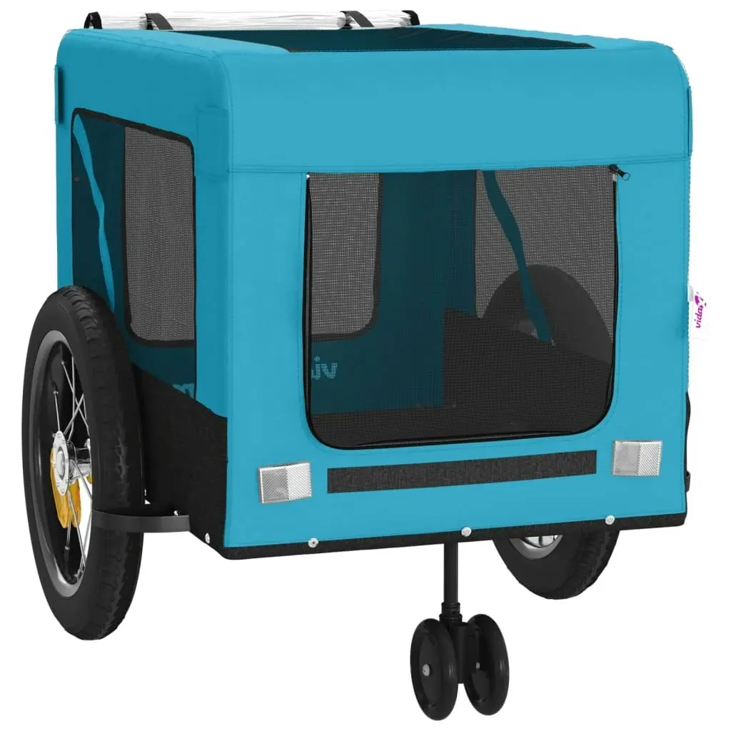 Pet Bike Trailer Blue and Black Oxford Fabric and Iron 93946