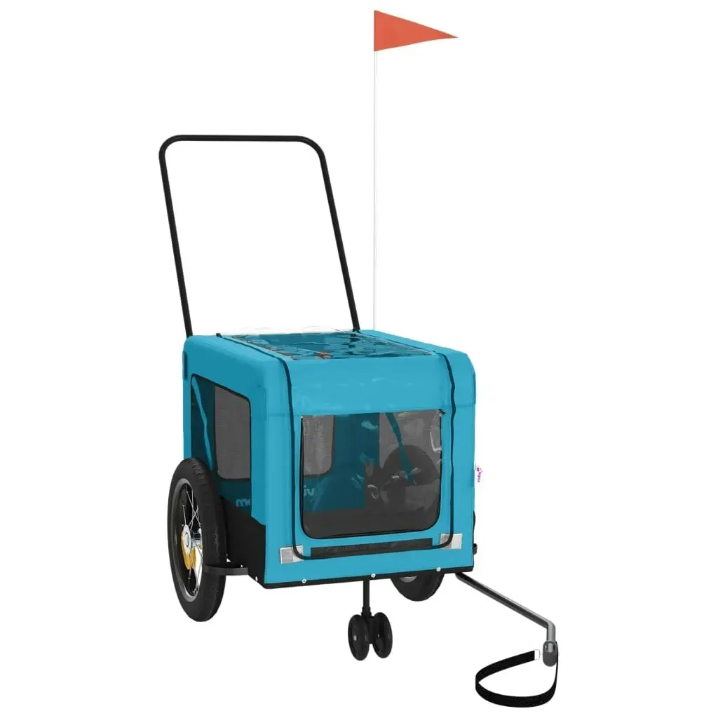 Pet Bike Trailer Blue and Black Oxford Fabric and Iron 93946