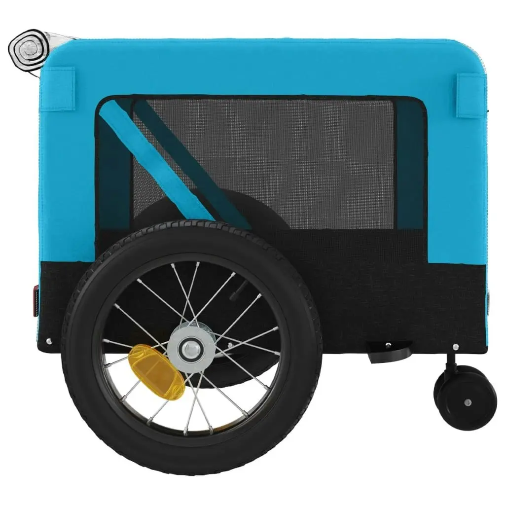 Pet Bike Trailer Blue and Black Oxford Fabric and Iron 93946