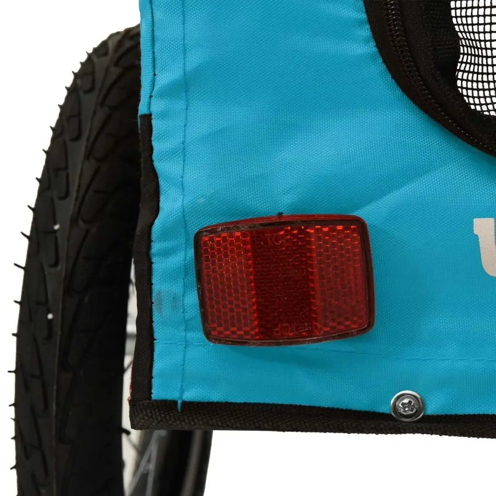 Pet Bike Trailer Blue and Black Oxford Fabric and Iron 93946