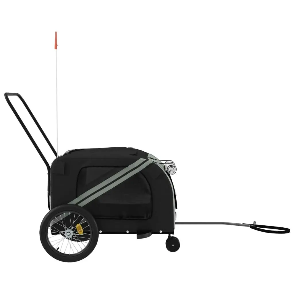 Pet Bike Trailer Grey and Black Oxford Fabric and Iron 93902