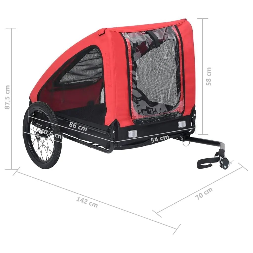 Pet Bike Trailer Red and Black 92594