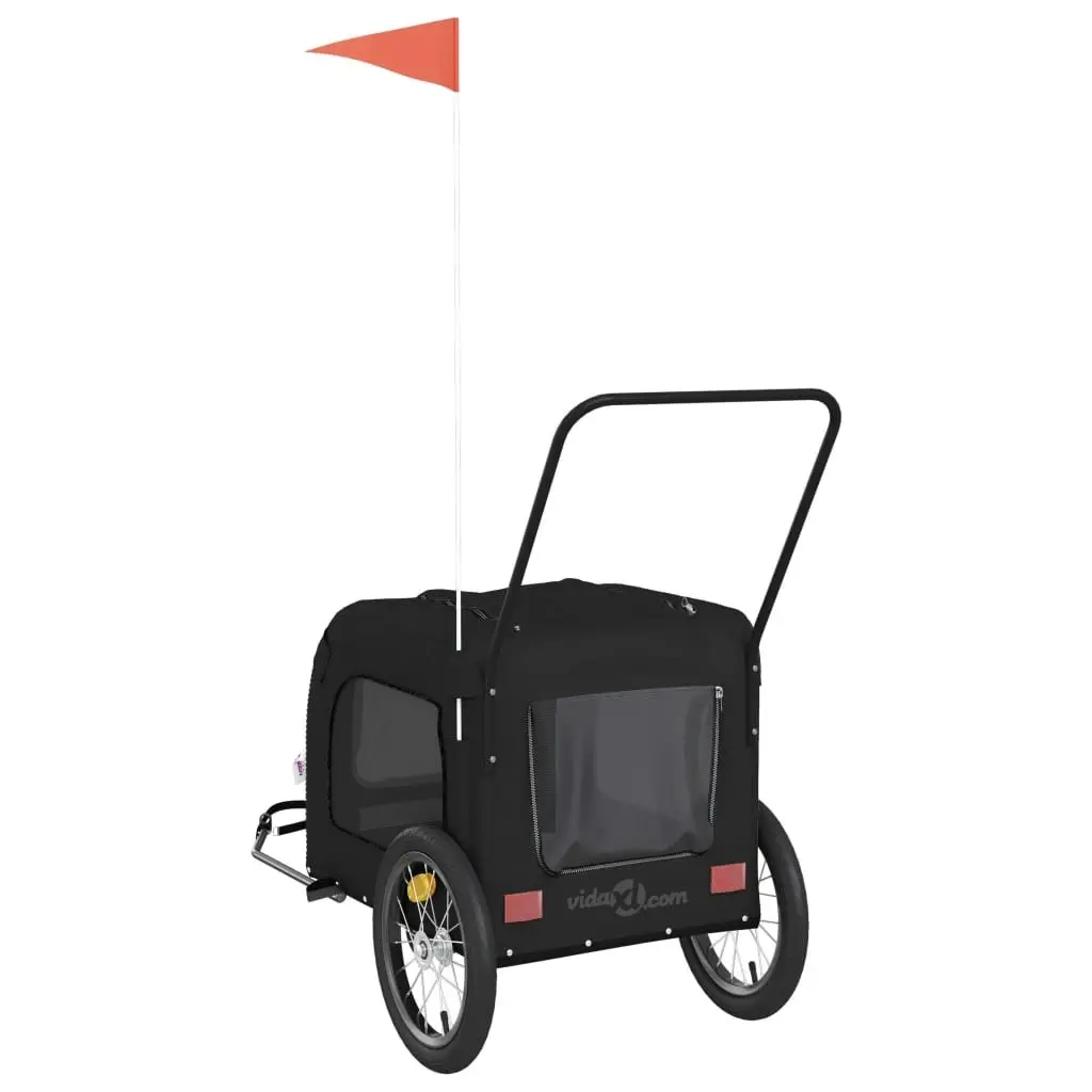 Pet Bike Trailer Black Oxford Fabric and Iron 93856