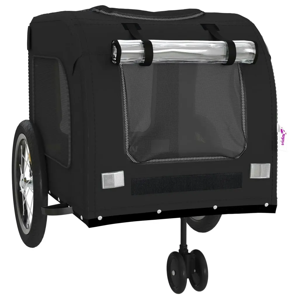 Pet Bike Trailer Black Oxford Fabric and Iron 93856