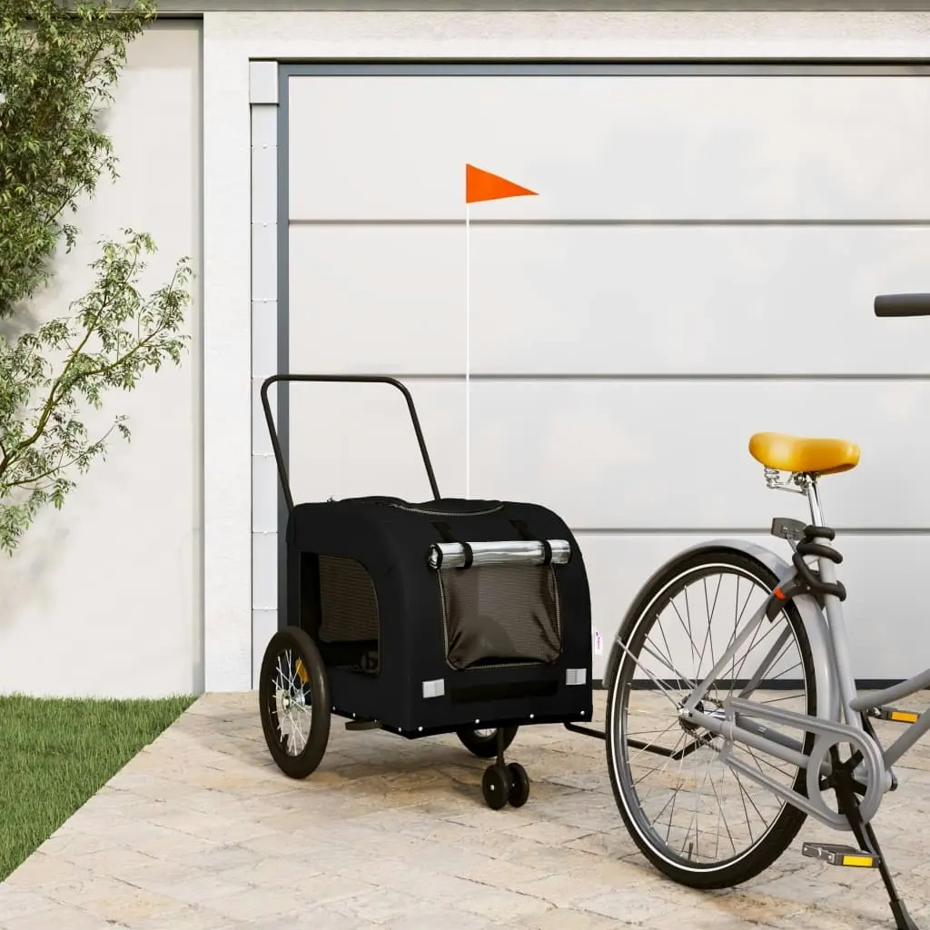 Pet Bike Trailer Black Oxford Fabric and Iron 93856