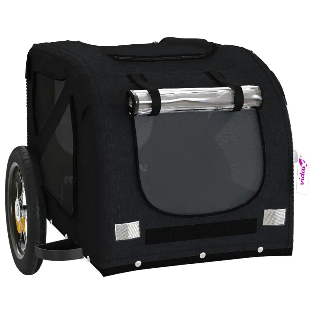 Pet Bike Trailer Black Oxford Fabric and Iron 93870