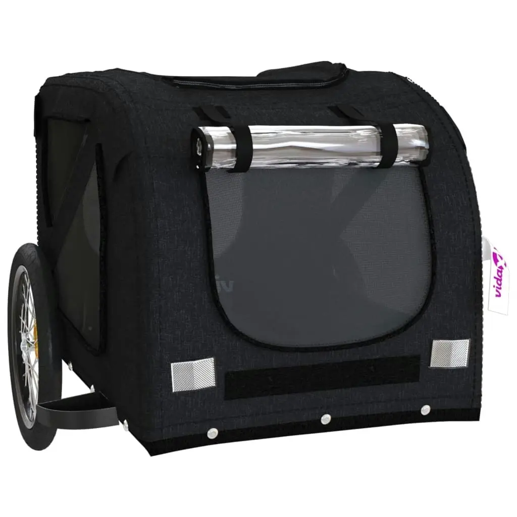 Pet Bike Trailer Black Oxford Fabric and Iron 93884