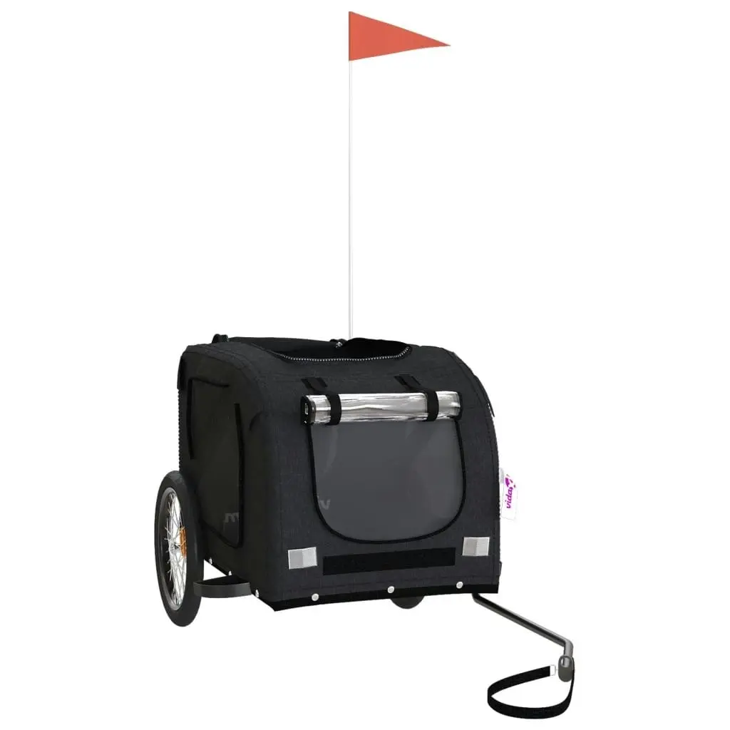 Pet Bike Trailer Black Oxford Fabric and Iron 93884