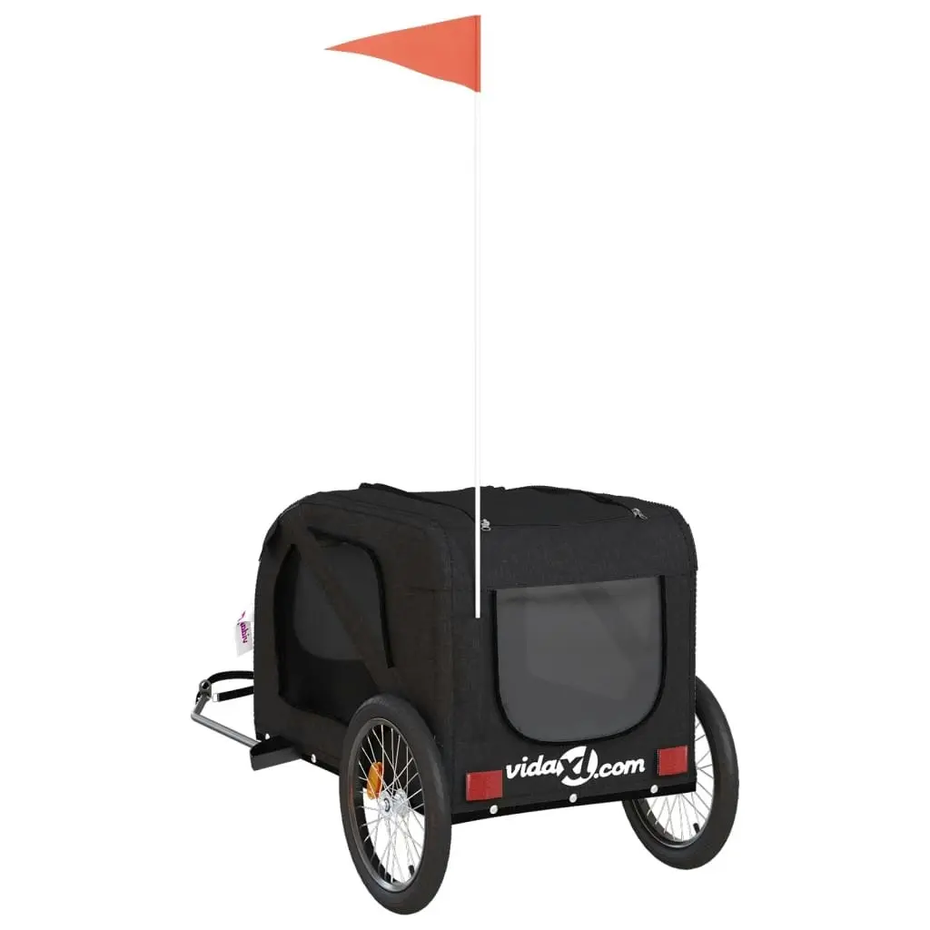 Pet Bike Trailer Black Oxford Fabric and Iron 93884