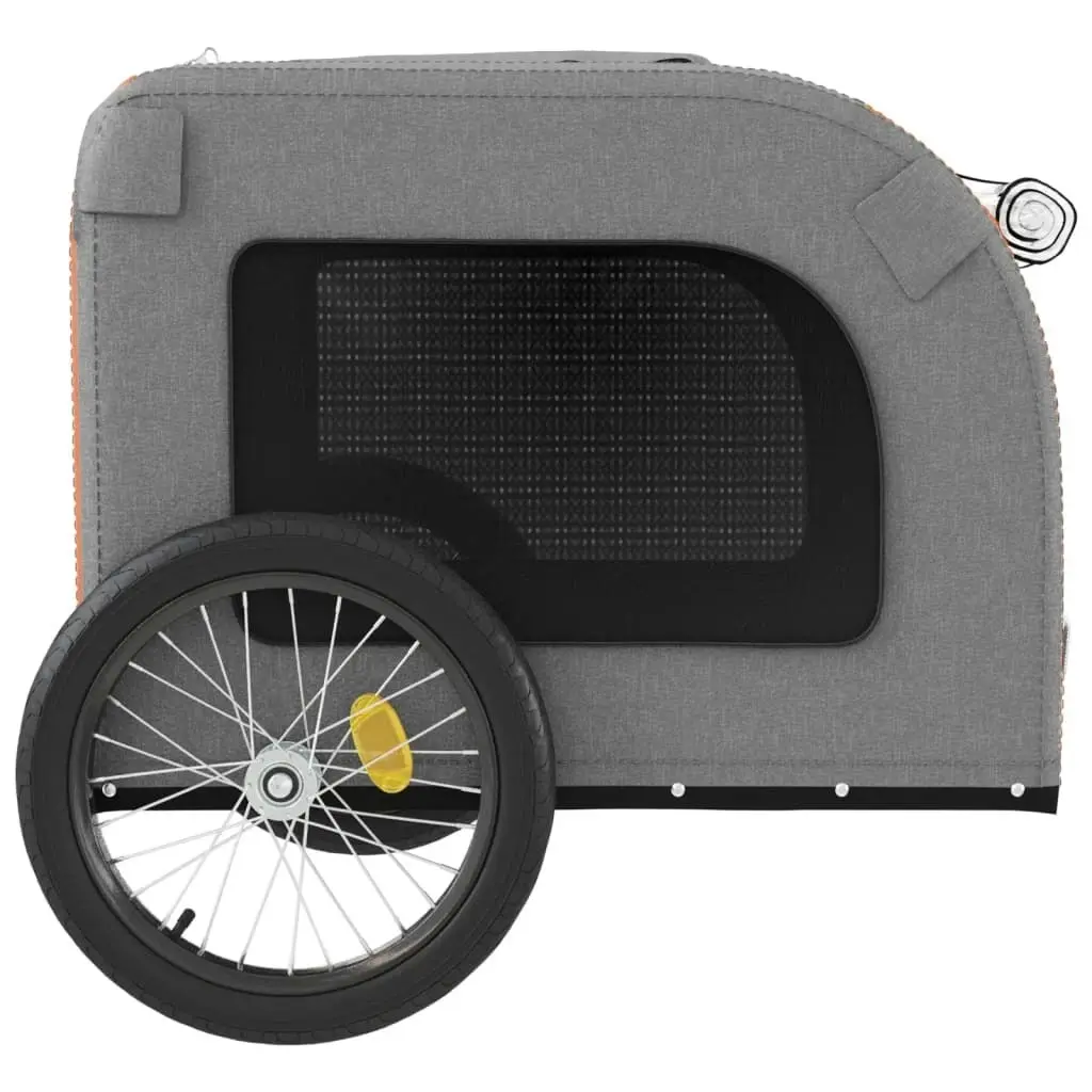 Pet Bike Trailer Orange and Grey Oxford Fabric&Iron 93837