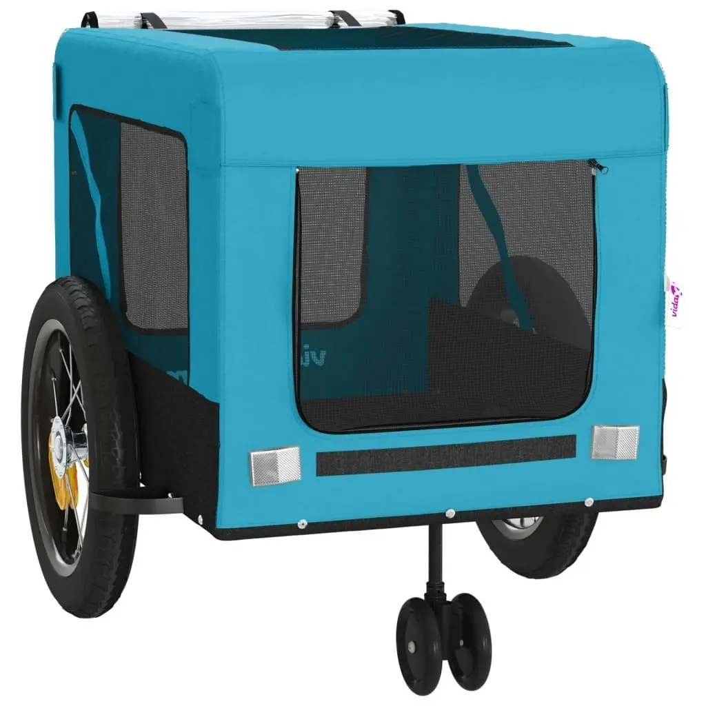 Pet Bike Trailer Blue and Black Oxford Fabric and Iron 93932