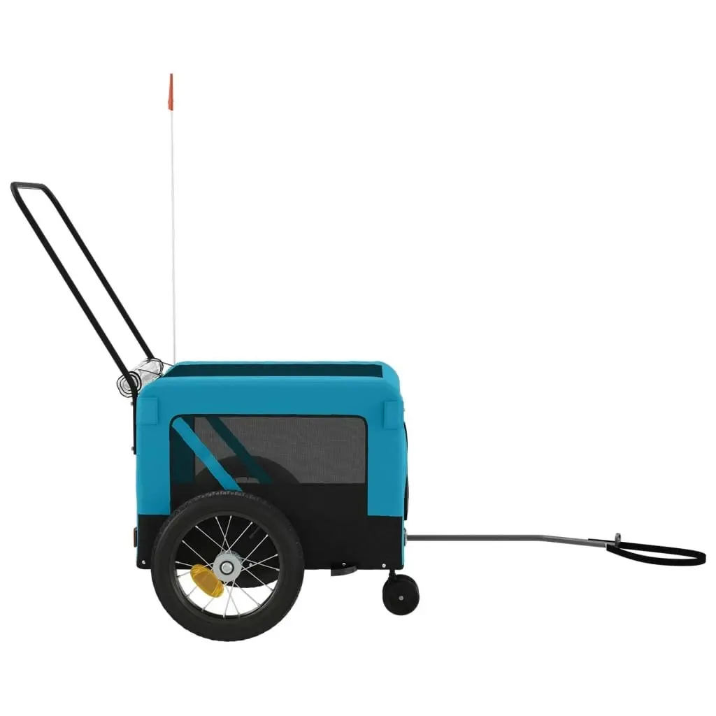 Pet Bike Trailer Blue and Black Oxford Fabric and Iron 93932