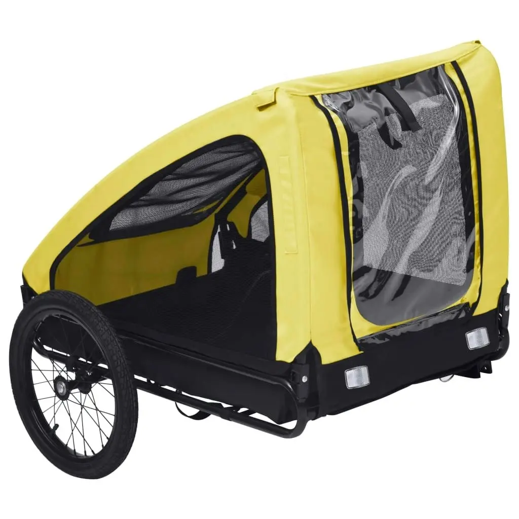 Pet Bike Trailer Yellow and Black 92596