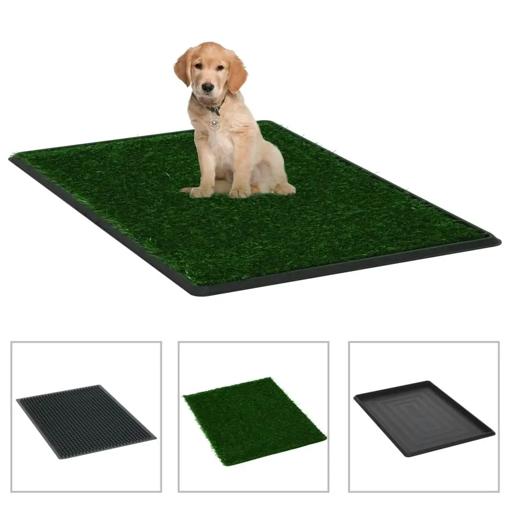 Pet Toilets 2 pcs with Tray & Faux Turf Green 76x51x3 cm WC 170770