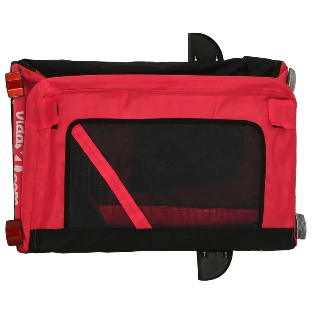 Pet Bike Trailer Red and Black Oxford Fabric and Iron 93943