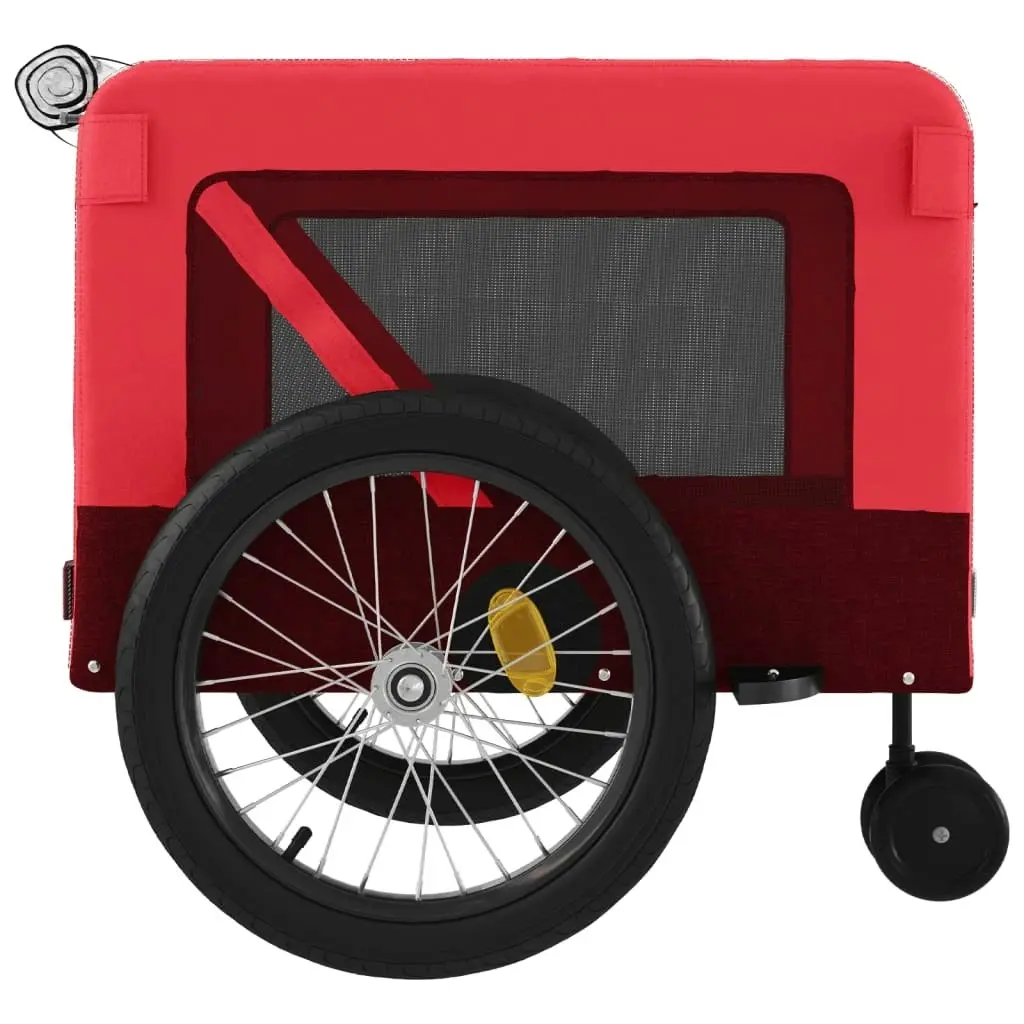 Pet Bike Trailer Red and Black Oxford Fabric and Iron 93943