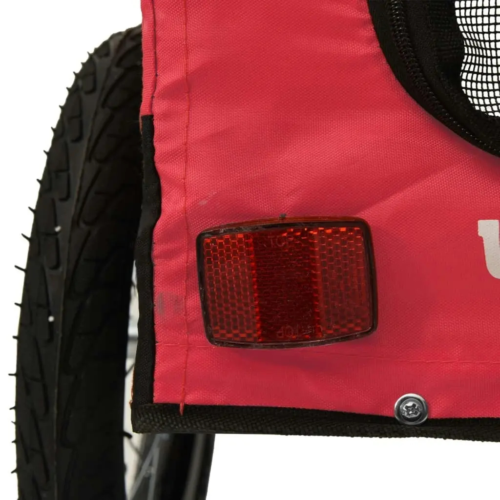 Pet Bike Trailer Red and Black Oxford Fabric and Iron 93943