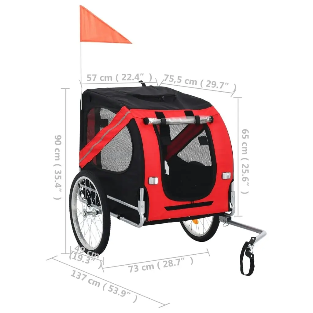 Pet Bike Trailer Red and Black 91766