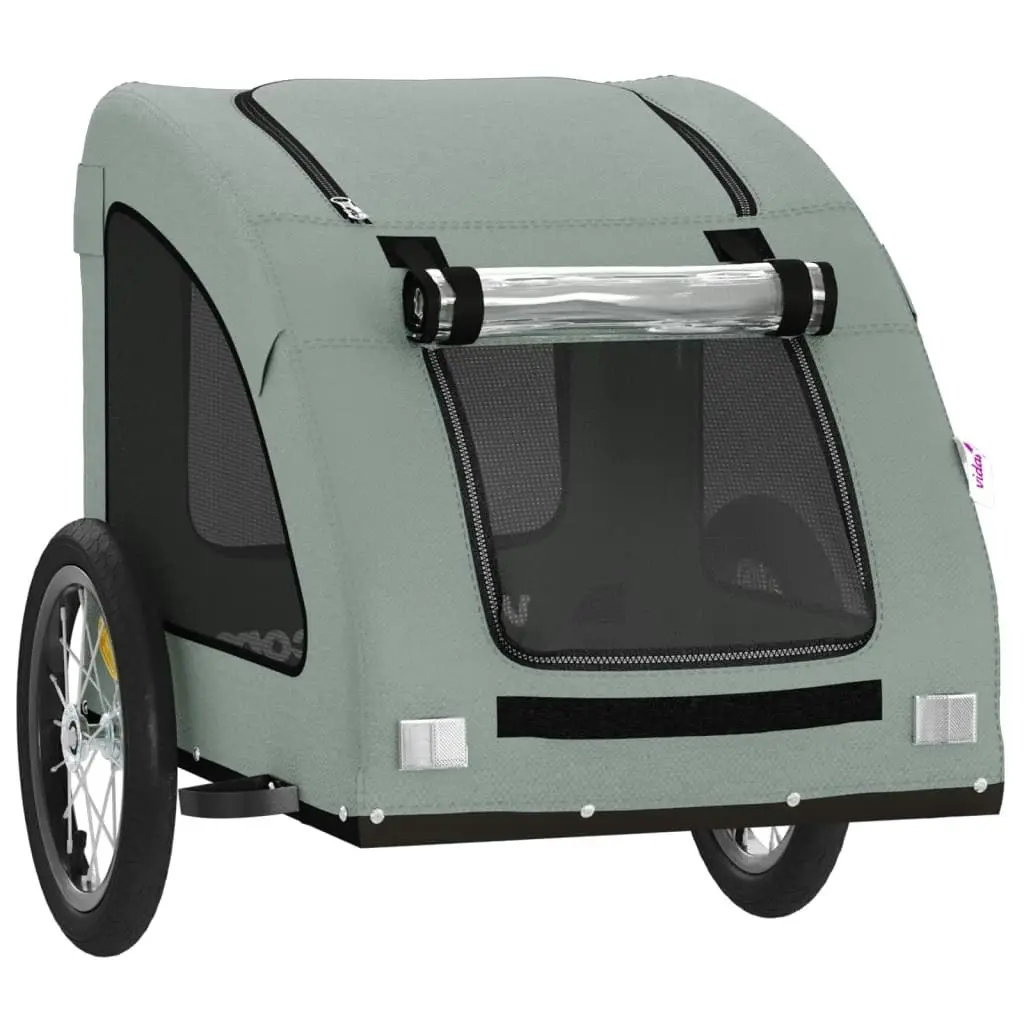 Pet Bike Trailer Grey Oxford Fabric and Iron 93958