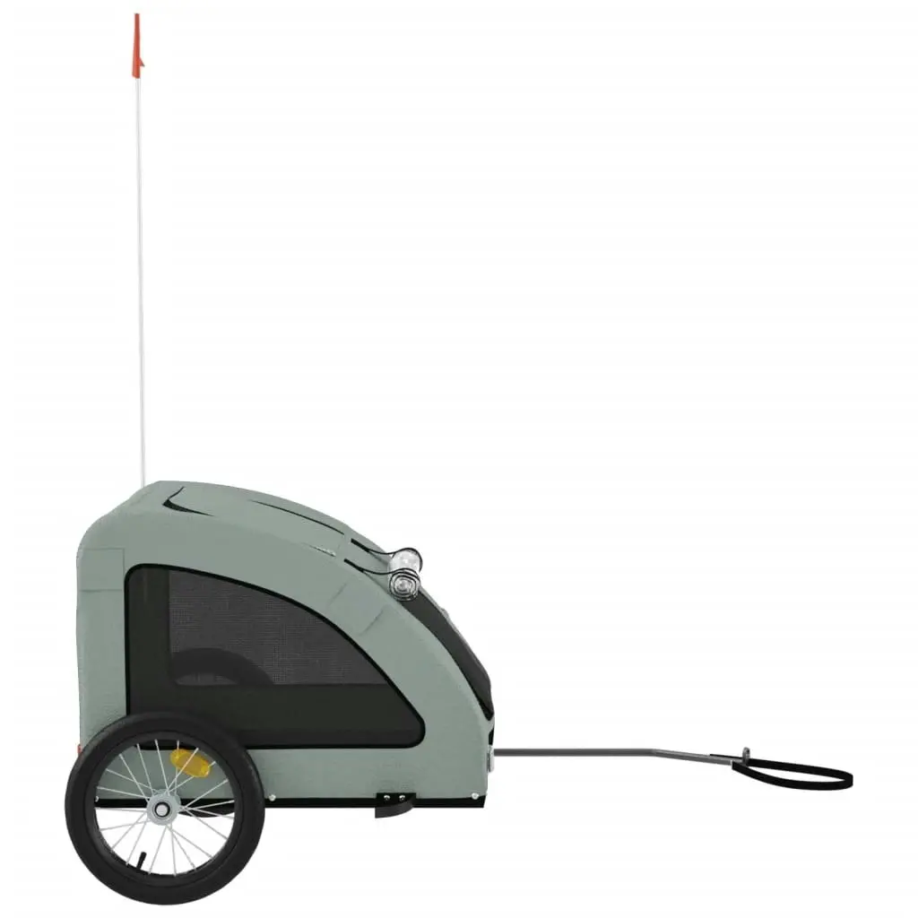 Pet Bike Trailer Grey Oxford Fabric and Iron 93958