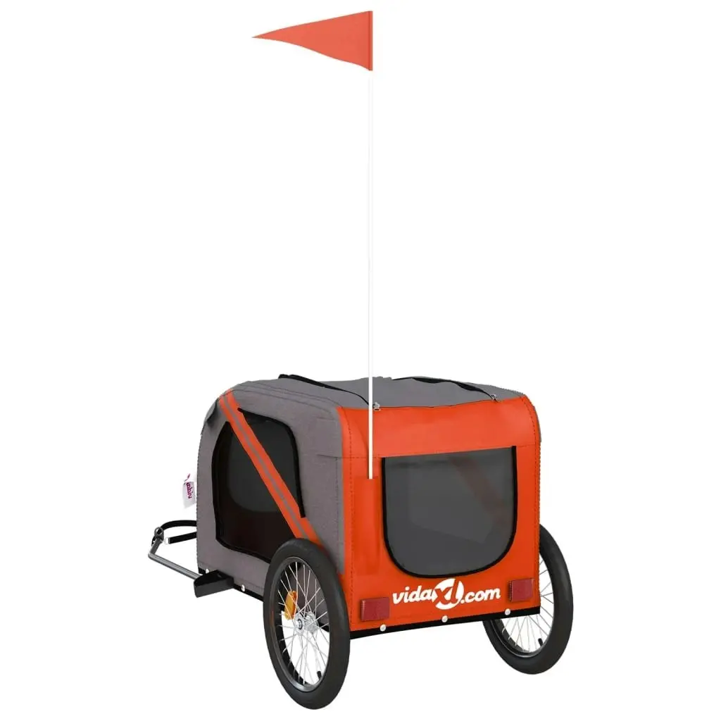 Pet Bike Trailer Orange and Black Oxford Fabric&Iron 93879