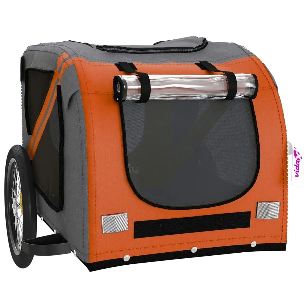 Pet Bike Trailer Orange and Black Oxford Fabric&Iron 93879