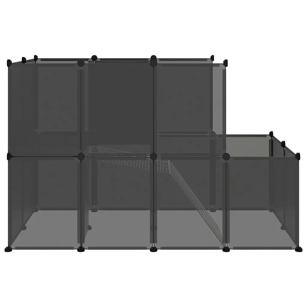 Small Animal Cage Black 142x74x93 cm PP and Steel 340573