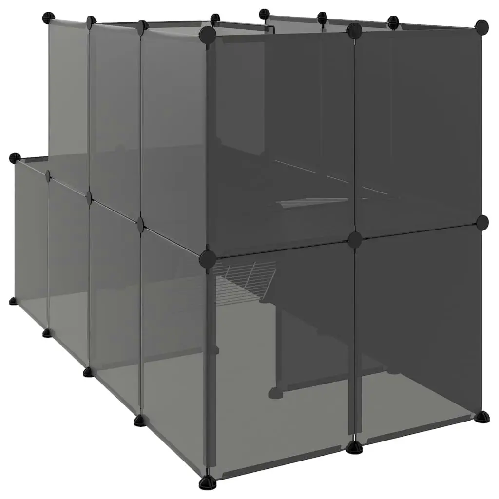 Small Animal Cage Black 142x74x93 cm PP and Steel 340573