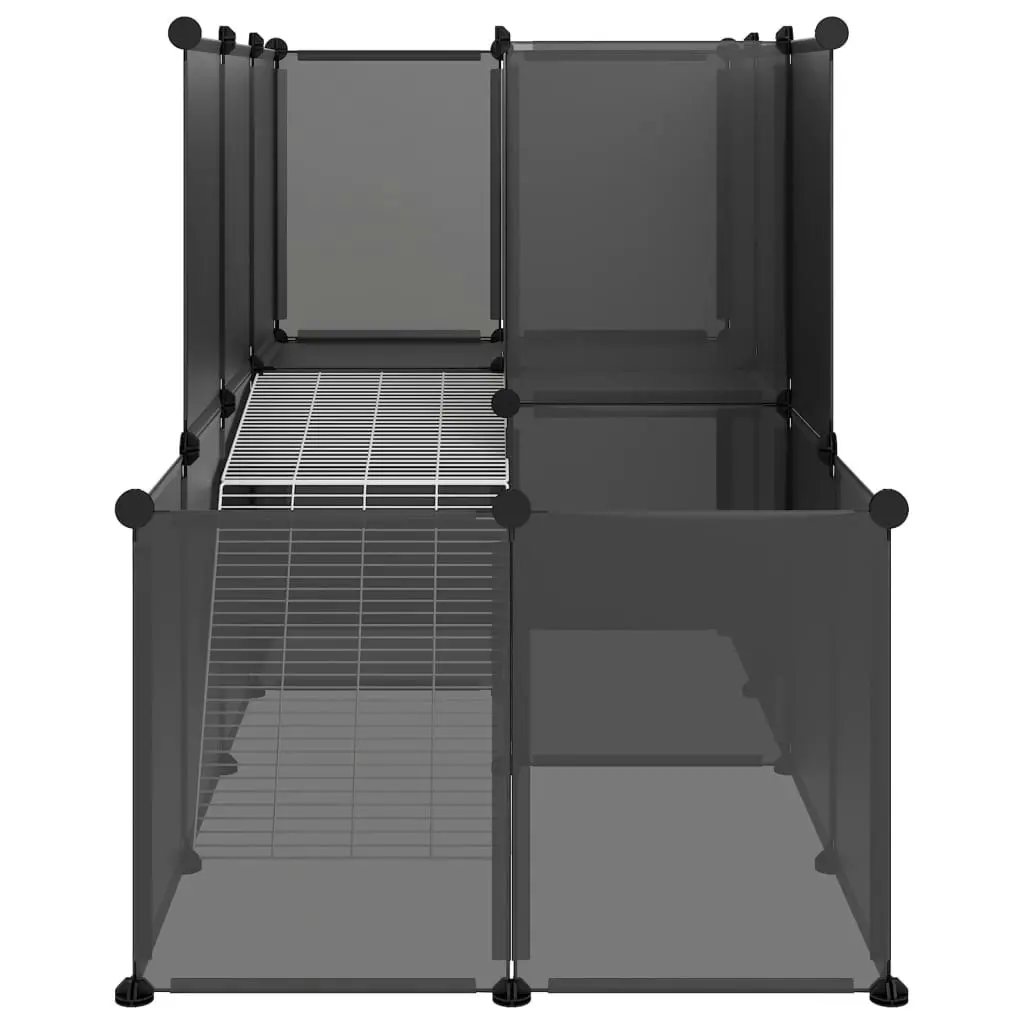 Small Animal Cage Black 142x74x93 cm PP and Steel 340573