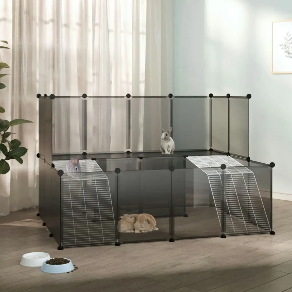 Small Animal Cage Black 143x107x93 cm PP and Steel 340569