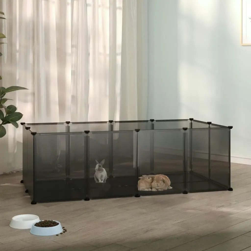 Small Animal Cage Black 144x74x46.5 cm PP and Steel 340571