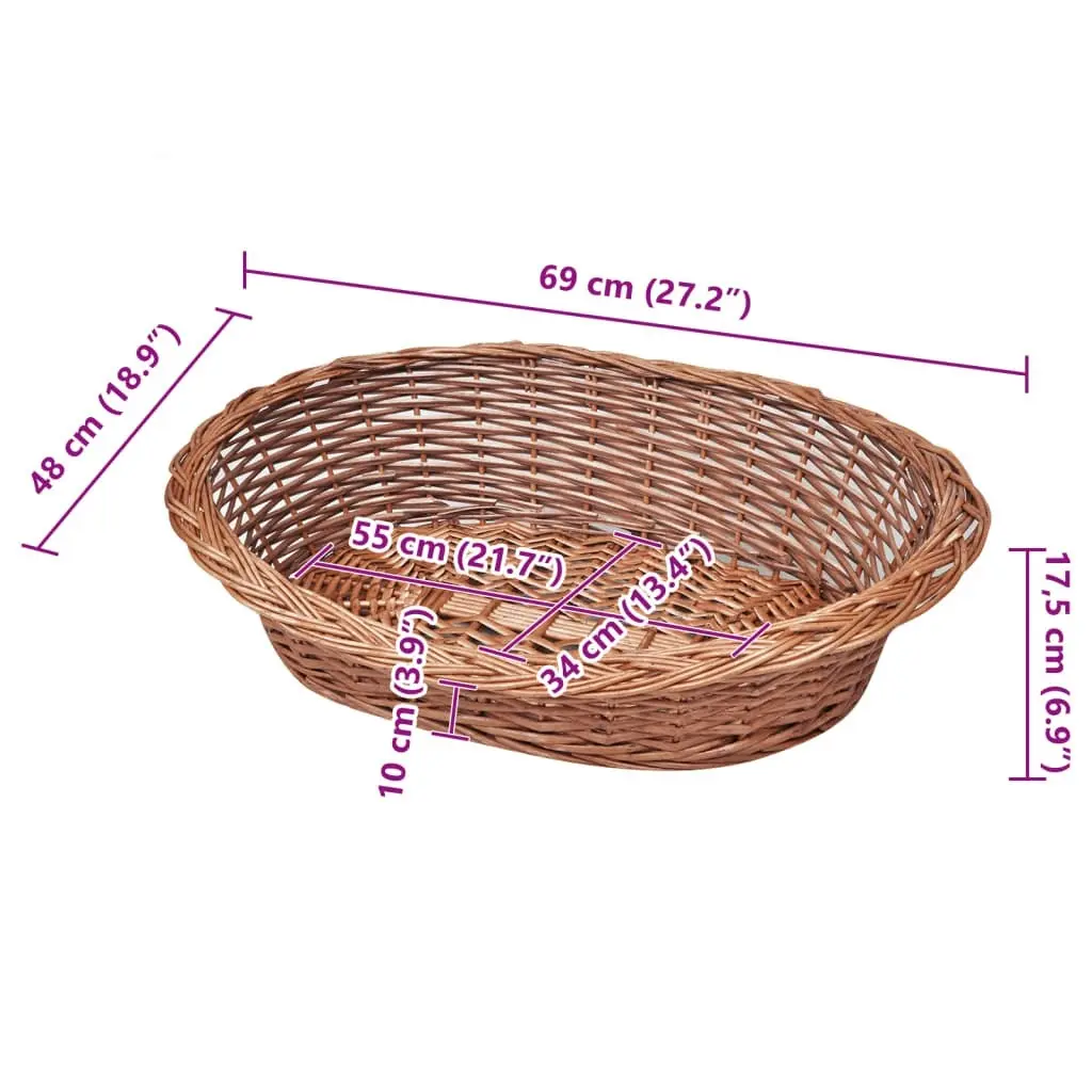 Willow Dog Basket/Pet Bed Natural 69 cm 170341