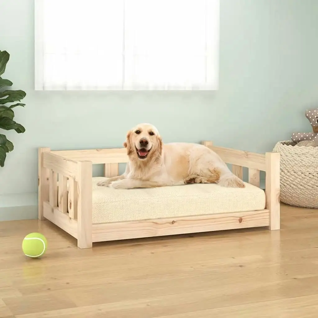 Dog Bed 75.5x55.5x28 cm Solid Wood Pine 820192