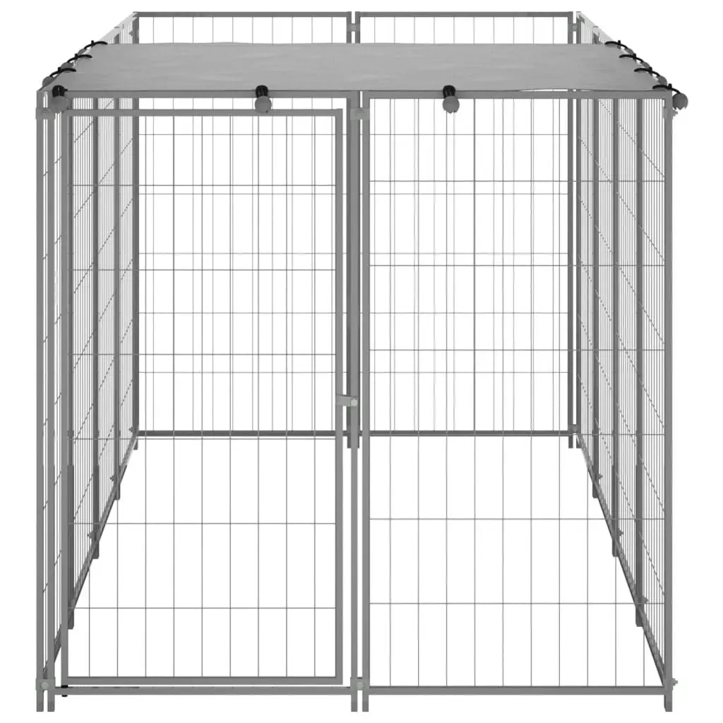 Dog Kennel Silver 2.42 mÂ² Steel 3082202