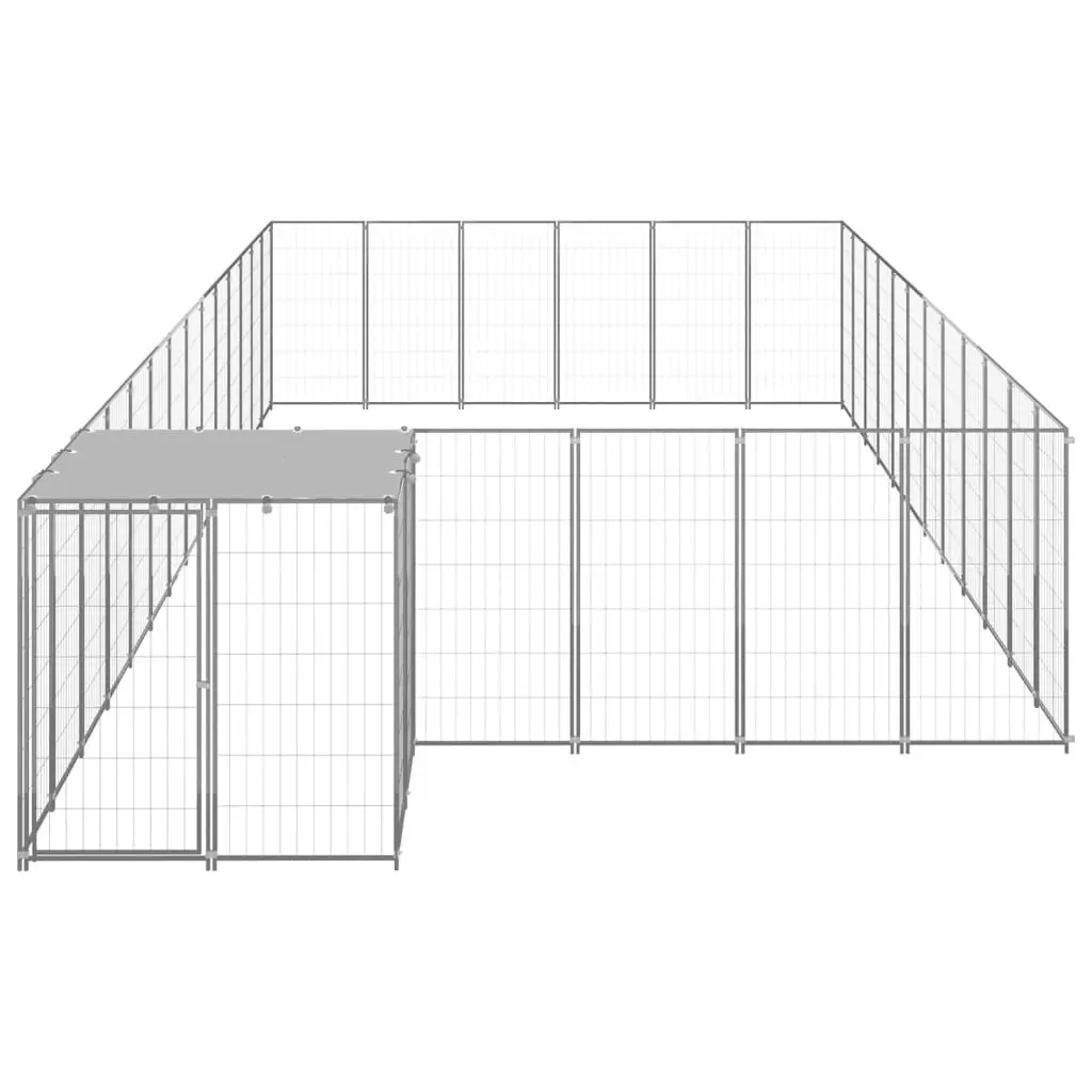 Dog Kennel Silver 22.99 mÂ² Steel 3082223