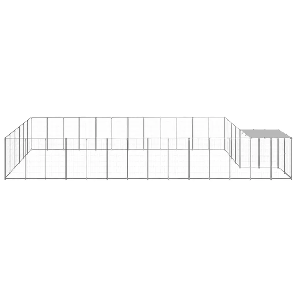 Dog Kennel Silver 22.99 mÂ² Steel 3082223