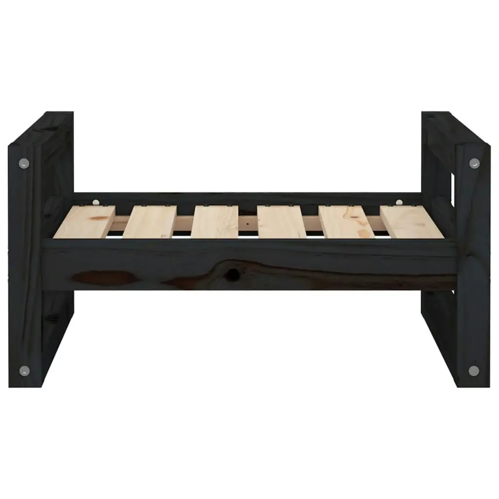 Dog Bed Black 55.5x45.5x28 cm Solid Pine Wood 821471