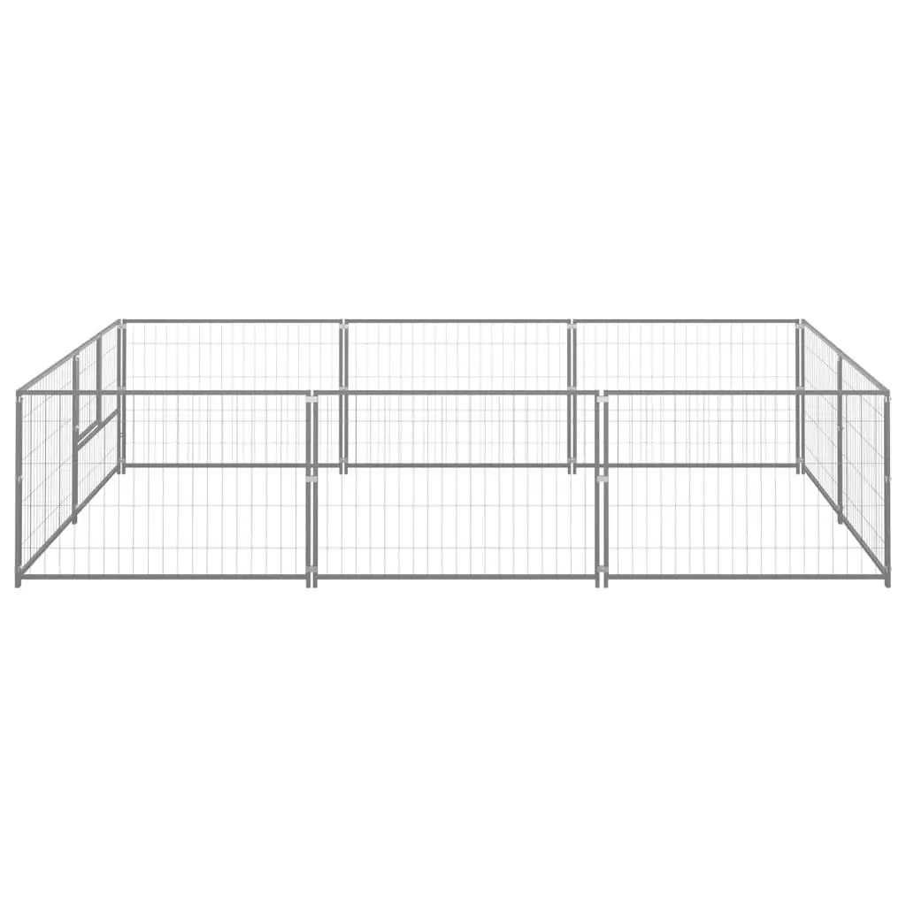 Dog Kennel Silver 6 mÂ² Steel 3082119