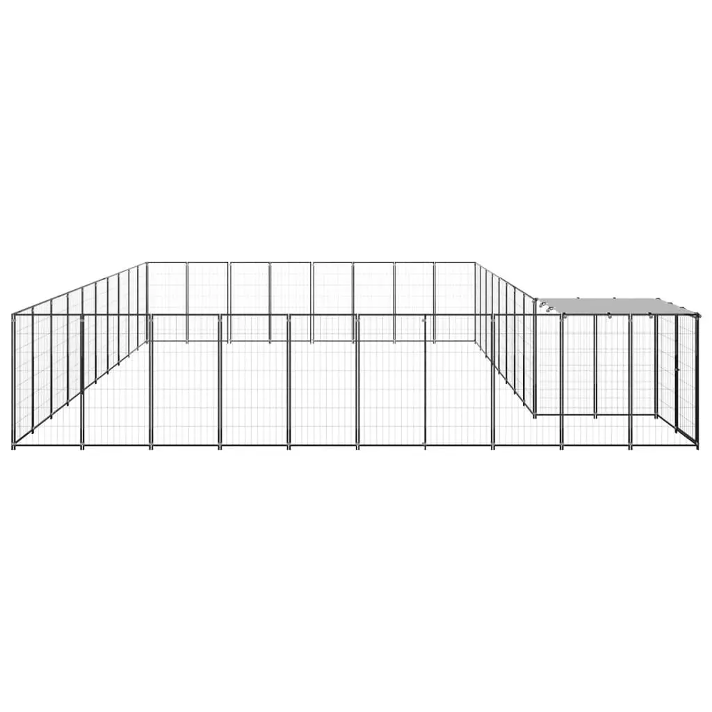 Dog Kennel Black 25.41 mÂ² Steel 3082240