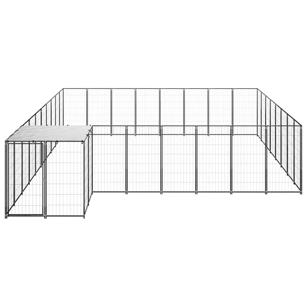 Dog Kennel Black 20.57 mÂ² Steel 3082228