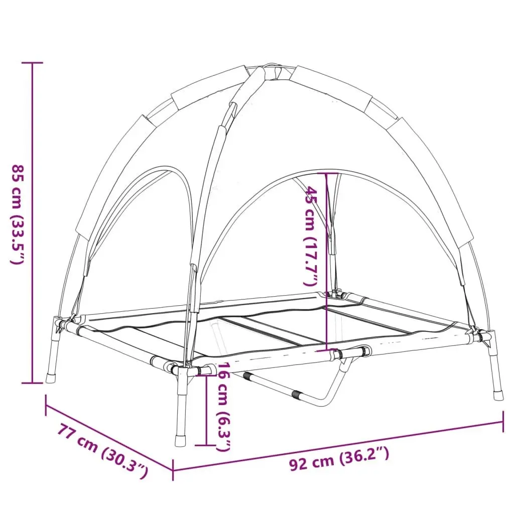 Dog Bed with Canopy Anthracite Oxford Fabric and Steel 172594