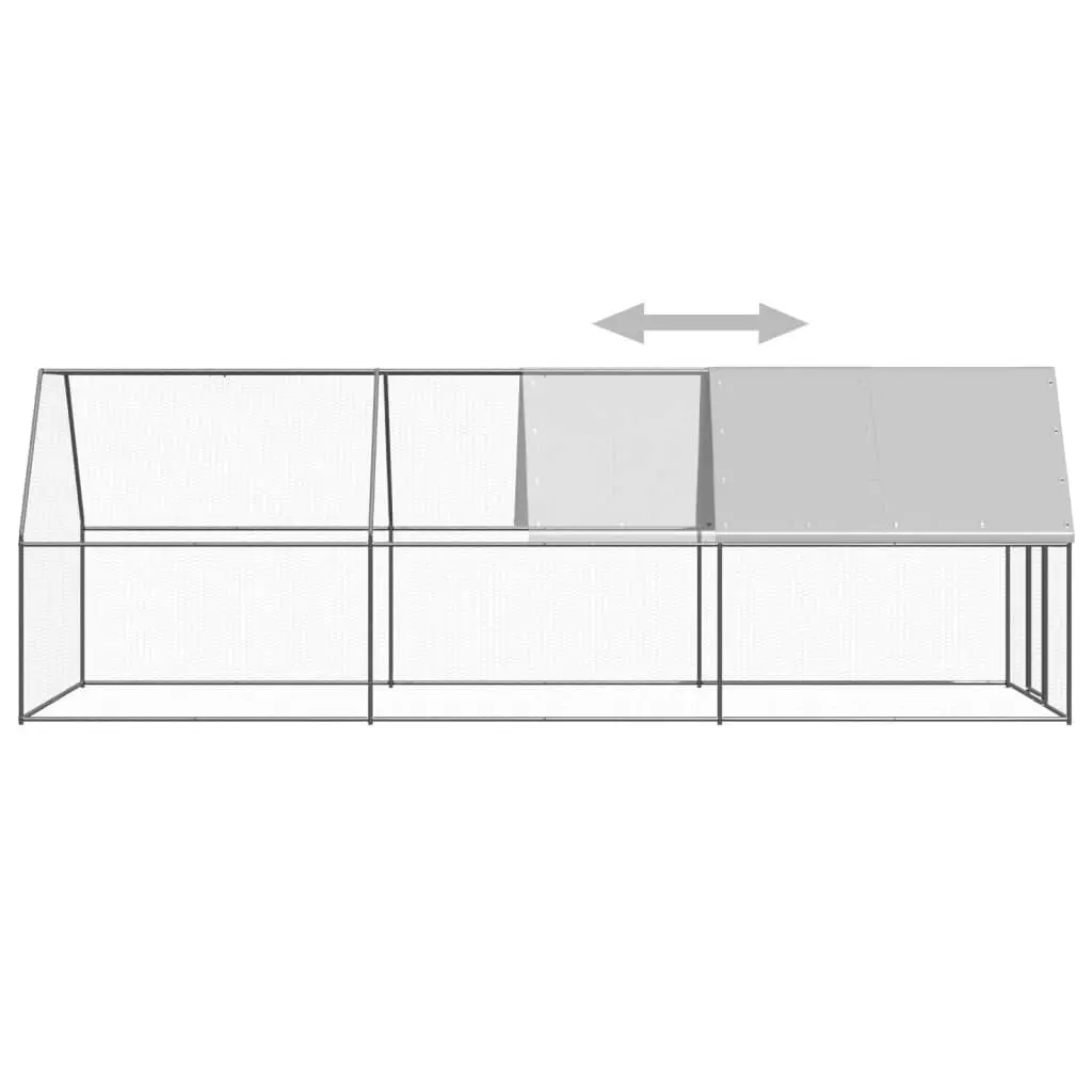 Outdoor Chicken Cage 2x6x2 m Galvanised Steel 3089320