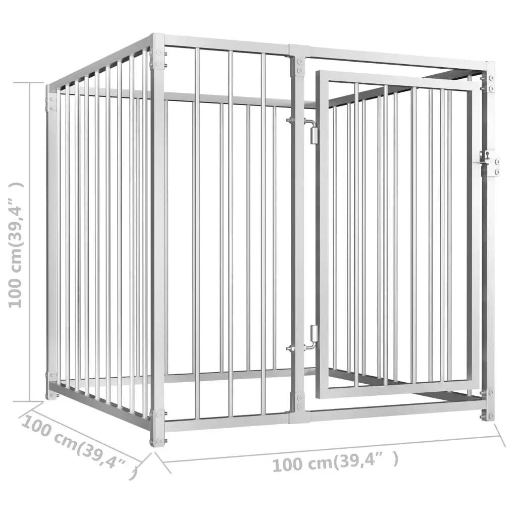 Outdoor Dog Kennel 100x100x100 cm 144487