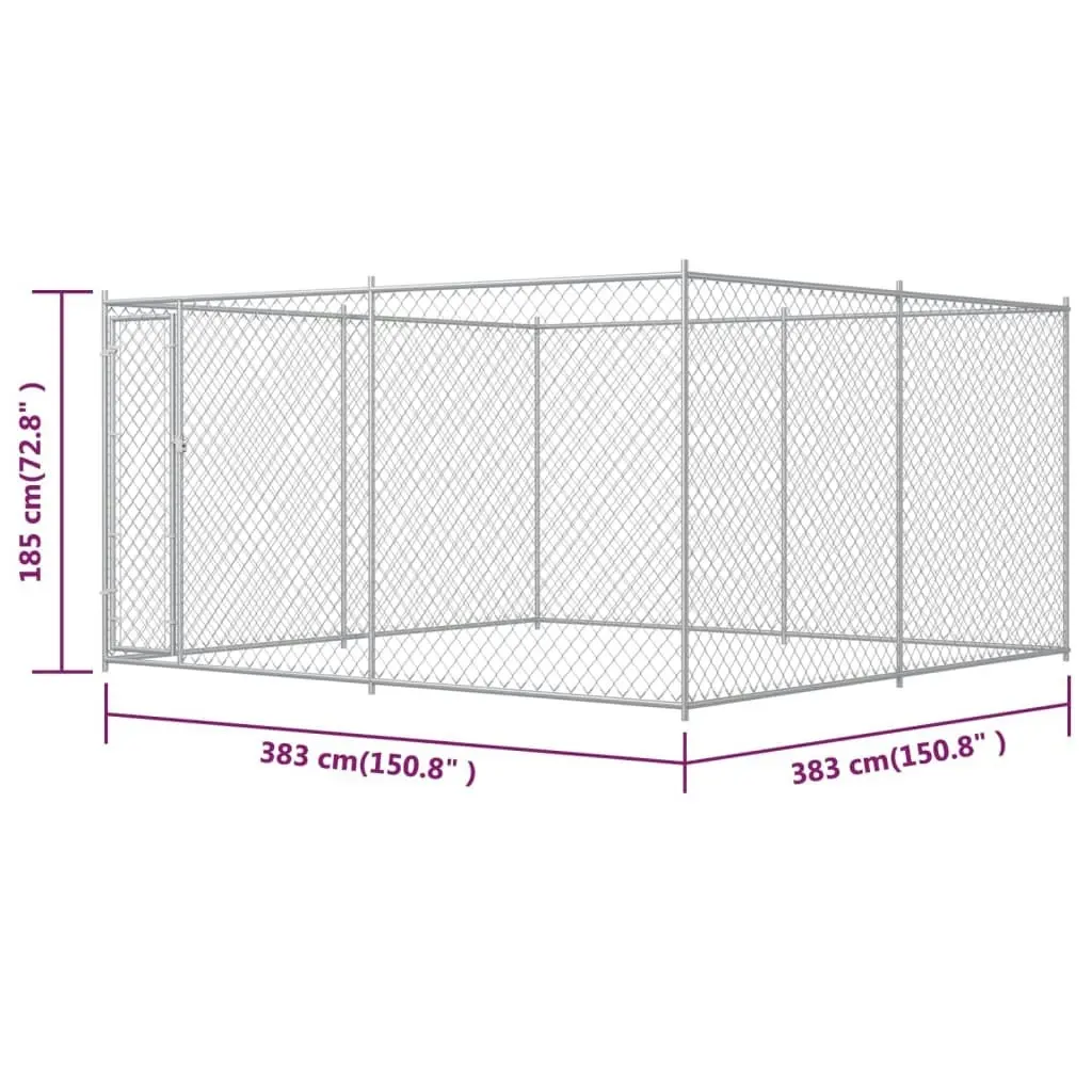 Outdoor Dog Kennel 383x383x185 cm 145028