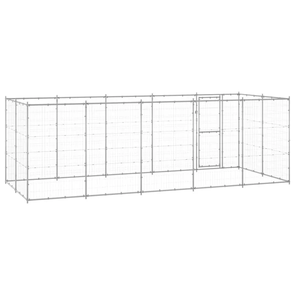 Outdoor Dog Kennel Galvanised Steel 12.1 mÂ² 3082309