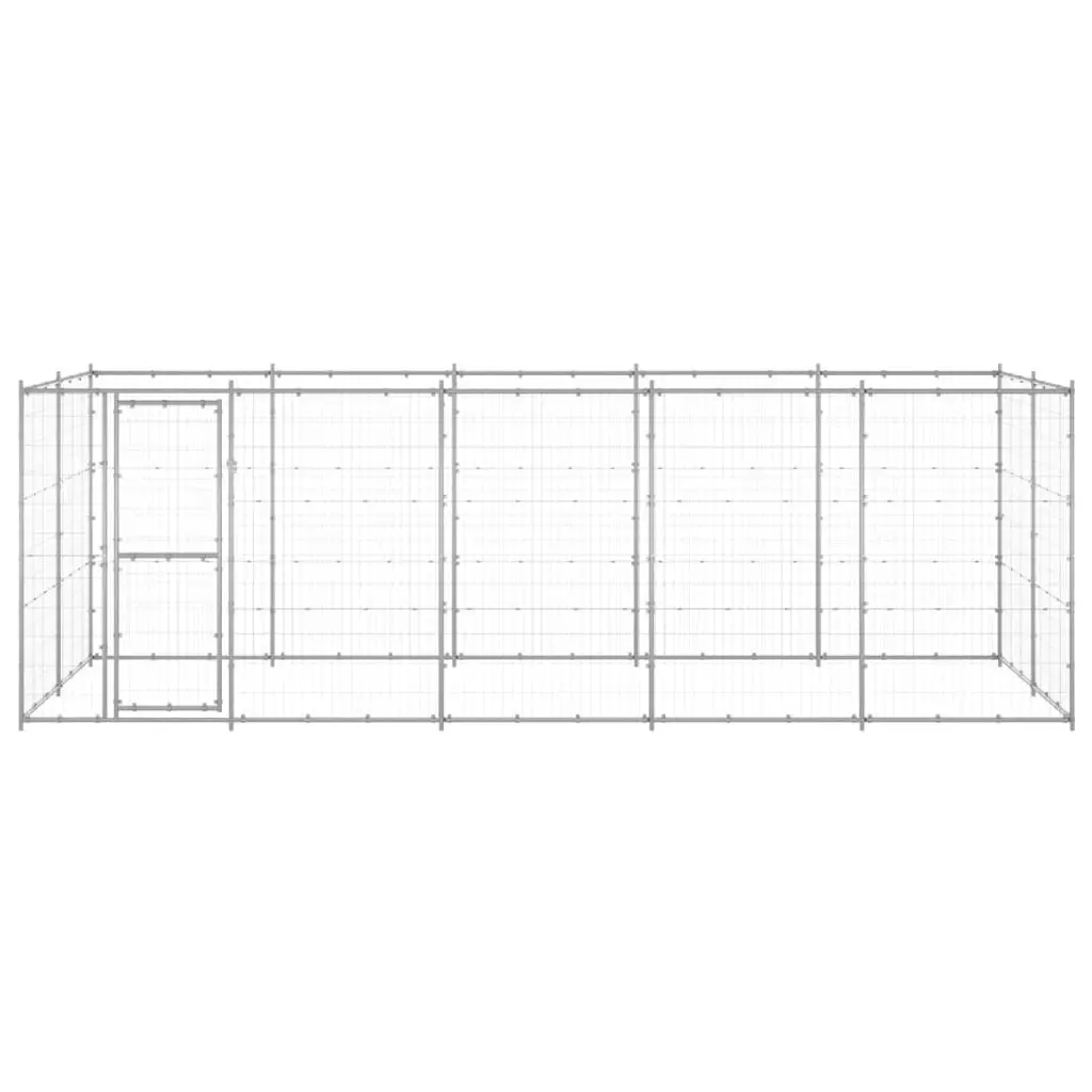 Outdoor Dog Kennel Galvanised Steel 12.1 mÂ² 3082309